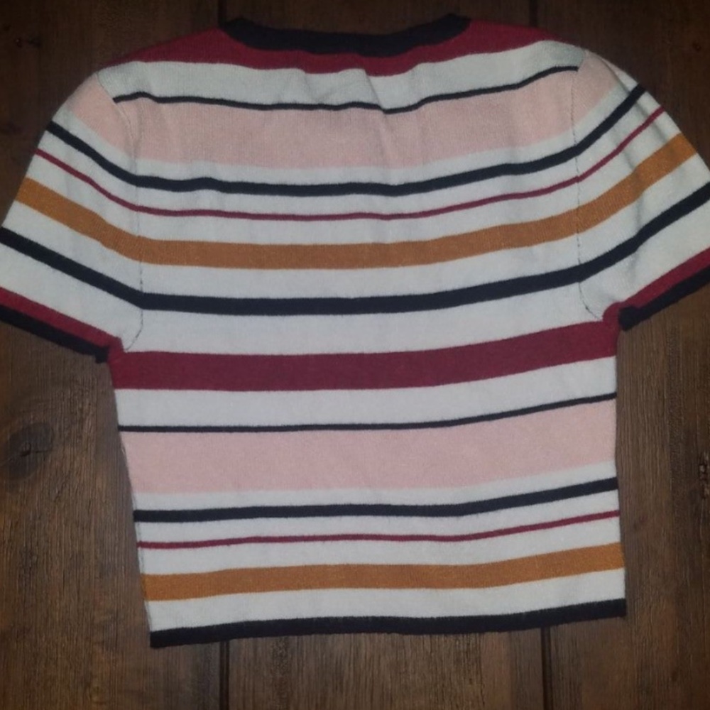 Large Multi Color Stripe Crop Top - image 3